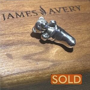 SOLD James Avery Retired Sterling Silver Teddy Bear In A Stocking Charm